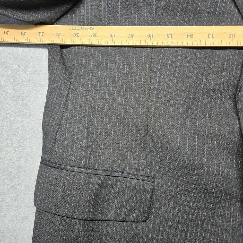 Chaps Ralph Lauren Blazer‎ Mens Large Gray Pinstripe 2 Button Sport Coat